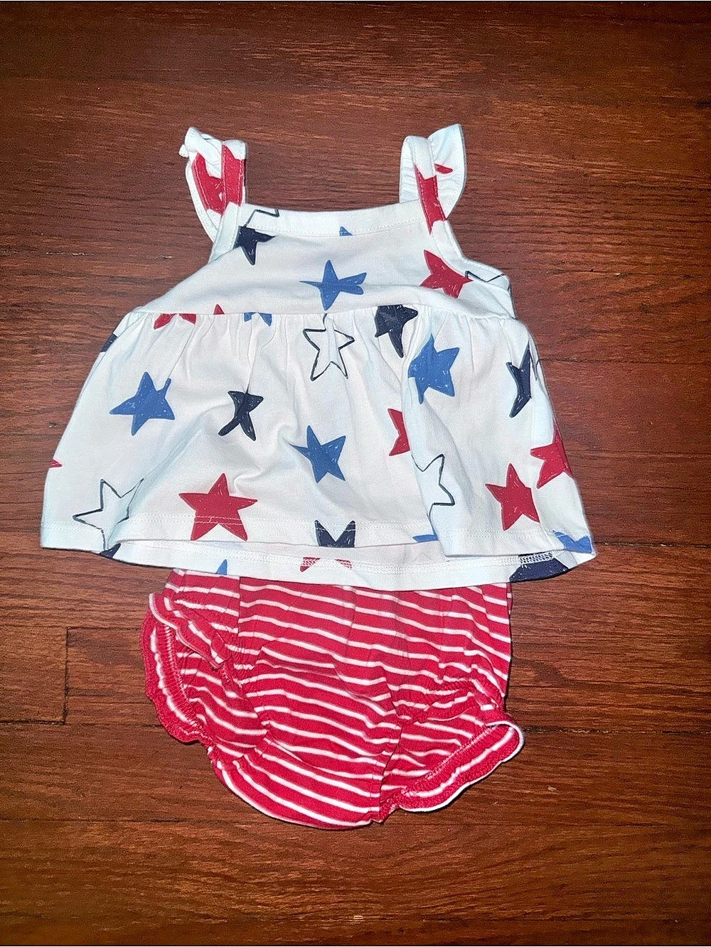 Carter's 4th of July Stars and Stripes 2pc Tank Top and Bloomer Shorts Set Stars